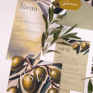 OLIVE Hochzeitseinladung Olive Olivgrün Mediterran