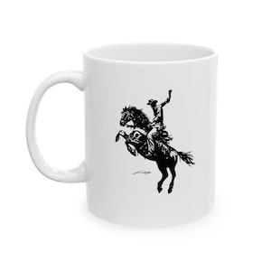 Western Ceramic Mug, Cowboy Coffee Cup, Southwestern Tea Mug, Wild West Drinkware, Texas Rancher Gift, Rodeo Lover Mug