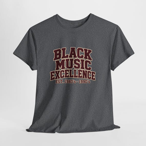 Black Music Excellence 1980s- 1990s Tee | Retro Collegiate Music Typography