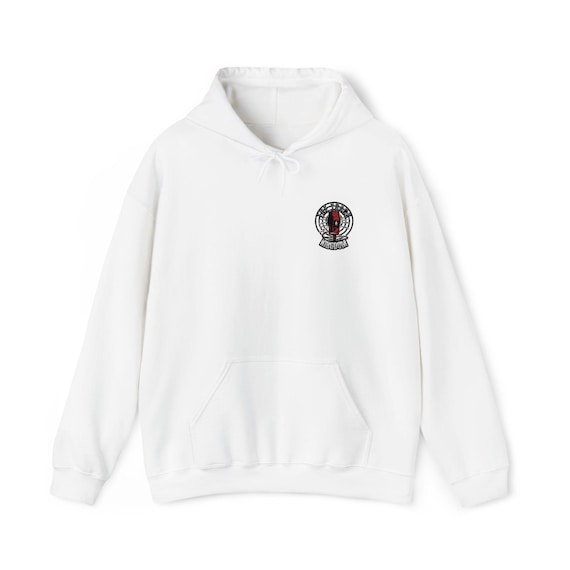 Music-Based Hoodie with Retro Embroidered Microphone & Track Kingdom Logo styled flat lay