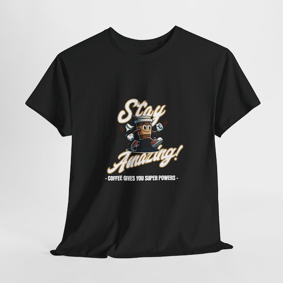 Coffee Cup Graphic Tee – Stay Positive Vibe T-Shirt styled flat lay