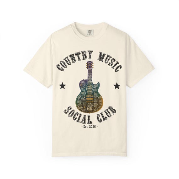 Country Music Social Club T-Shirt | Acoustic Guitar Graphic