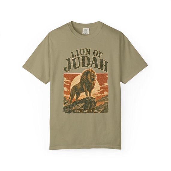 Lion of Judah T-Shirt — Faith Vintage Graphic Tee - Comfort Colors 1717