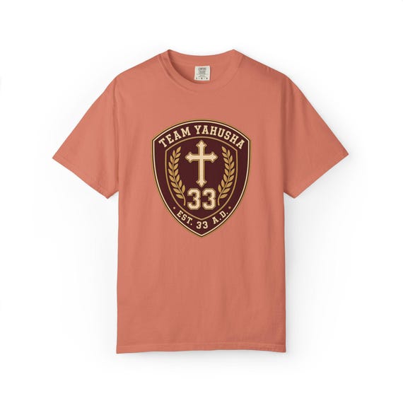 Comfort Colors -"Team Yahusha" Cross Shield 33 T-Shirt | Religious Faith Emblem