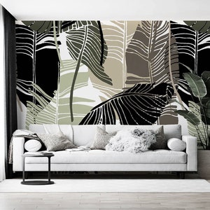 Papier peint Tropical Leaves : Papier peint exotique sombre