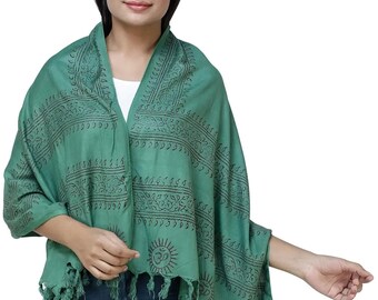 Gautam Buddha Block-Printed Prayer Scarf