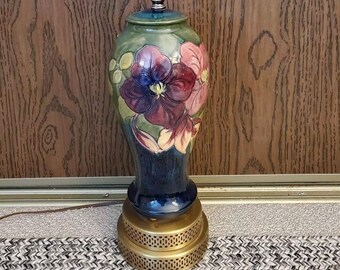 Vintage Moorcroft Clematis Lamp 1950s