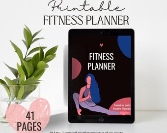 Ultimate At-Home Fitness Planner Printable | Workout Tracker, Meal Planning, Weight Loss Tracker, Exercise Log with Guide, Body Measurements