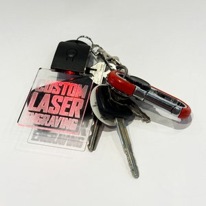 Light up personalized acrylic keychain & bag charm - Custom Engraved LED Light