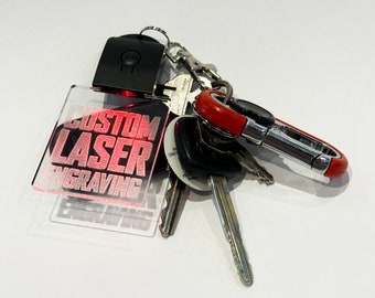 Light up personalized acrylic keychain & bag charm - Custom Engraved LED Light