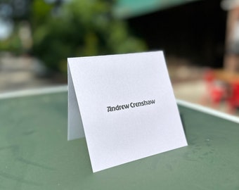 Custom Printed Place Cards with Name and Table  4" x 4"