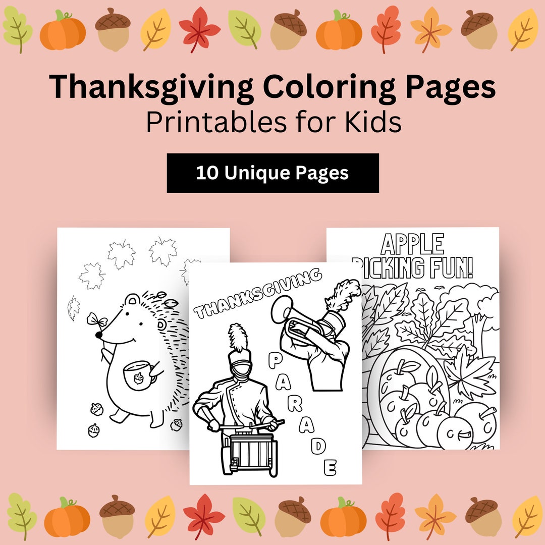 Thanksgiving Coloring Pages for Kids Thanksgiving Coloring Etsy