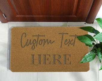 Personalized Custom text Doormat: Engraved Entryway Mat