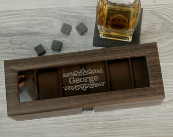 Personalized Engraved 6-Slot Watch Box: Leather Groomsmen Gift