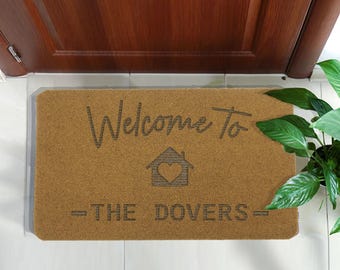 Personalized Family Name Doormat: Engraved Entryway Mat