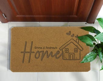 Personalized Family Name Doormat: Engraved Welcome Mat