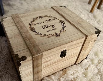 Engraved Wooden Memory Keepsake Box | Personalized Gift