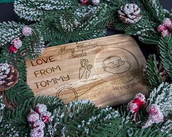 Personalised Santa's Treat Tray - Christmas gift - Milk and cookies board for Kids - Gift ideas - Xmas Eve gift - Engraved - Personalised