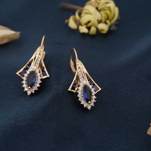 Citrine, Orange Sapphire, Garnet And Diamond Drop Earring In 14k Yellow - Foto 6