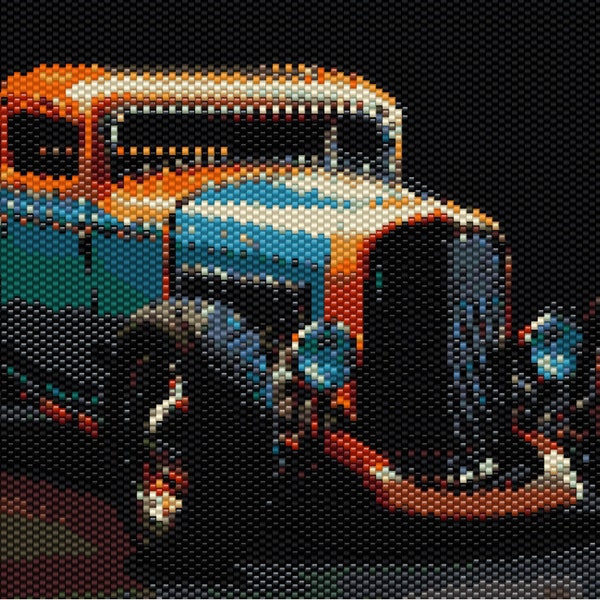 Classic Hot Rod Car - Bead Pattern Digital Download