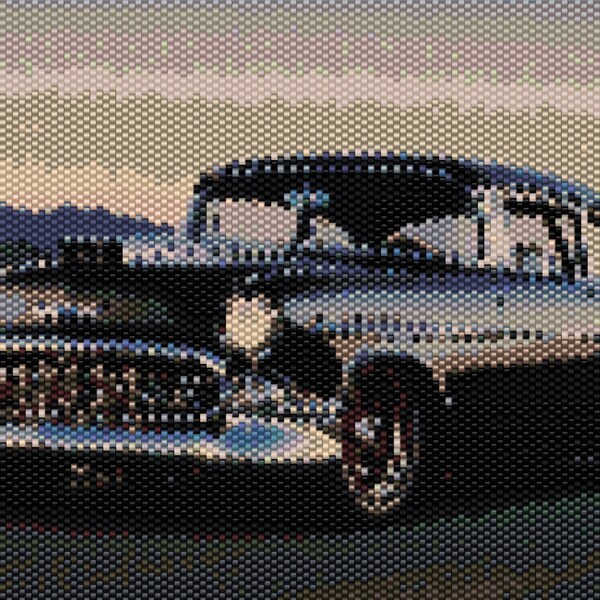 Classic Chevrolet Cruising Sunset - Bead Pattern Digital Download