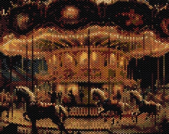 Elegant Nighttime Carousel - Bead Pattern Digital Download