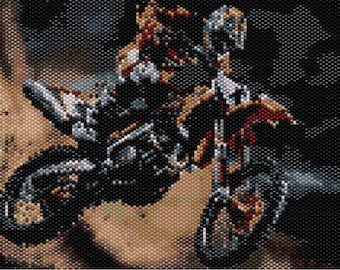 Dynamic Motocross Jump - Bead Pattern Digital Download