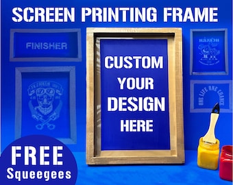 Professional Custom Wood  Screen Printing Frame,  silk screen print image  logo graphic on. Delivered ready for you to print, custom design.