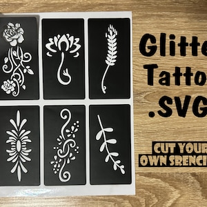 Glitter Tattoo Stencil SVG: DIY Face Painting Designs (Digital File)