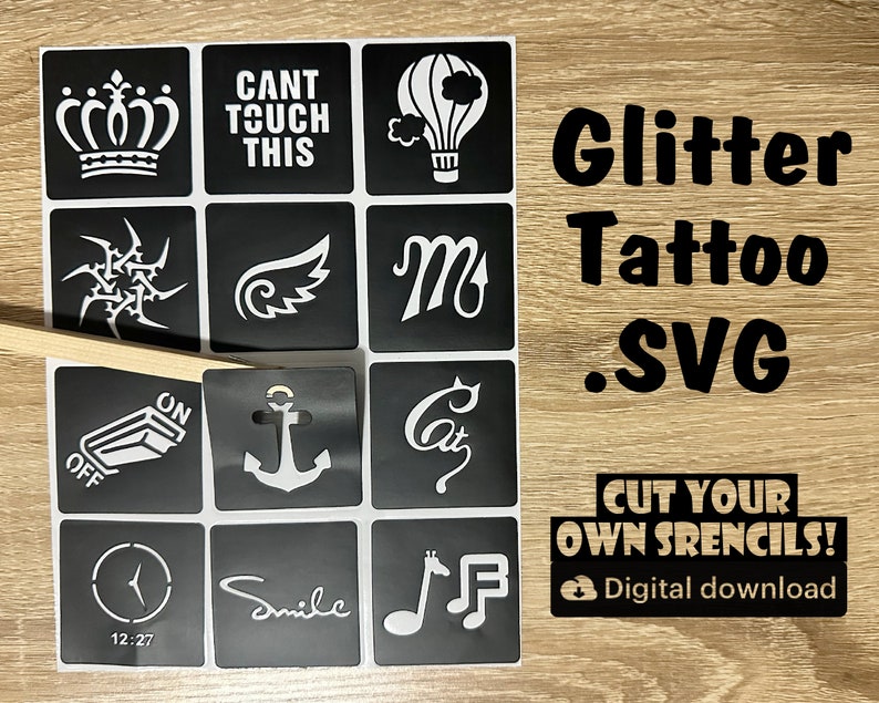 Photo inspiration: Gallery Detail: Glitter Tattoo Stencil Svg Files DIY Face Painting Designs Digital