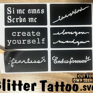 Glitter Tattoo Stencil SVG Files: DIY Face Painting Designs (Digital Download)