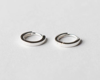 Round Huggie - 925 Silver Earring, Many Sizes, Elegant Women's Jewelry. Handcrafted Quality & Timeless Style - Everyday Modern Gift.