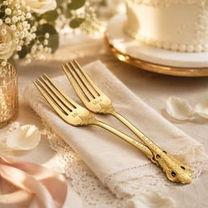 Conjunto de 2 garfos vintage personalizados para casamento ou noivado, presente perfeito para o casal.