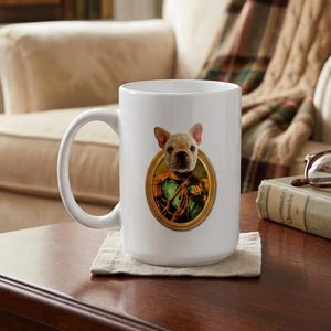 Personalized Pet Commander Portrait Coffee Mug, Custom Funny Pet Portrait Ceramic Coffee Mug, Custom Pet Lover Gift, Pet Coffee Mug Gift