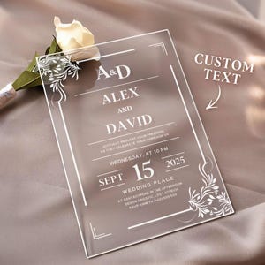 Personalisierte Acryl Hochzeitseinladung Partyeinladungen, benutzerdefinierte Hochzeitseinladung Plaque-Dekor, benutzerdefinierte Hochzeitseinladung Andenken Geschenk