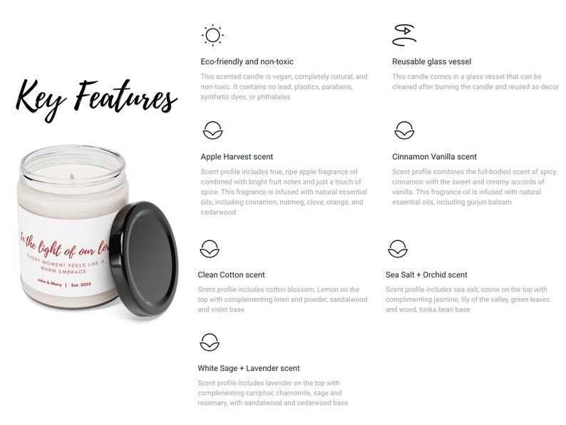 Personalized Love Candles for Her, Light of Love Valentines Anniversary