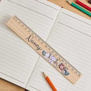 Personalized Kids Name Wooden Ruler, Custom Wooden Ruler Back to School, Custom Back to School Gifts for Children, Custom Wooden Ruler Gift