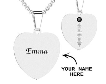 Custom Engraved Heart Necklace with Scannable Song, Personalized Anniversary Gift, Mothers Day Jewelry, Custom Gift for Friend, Custom Music