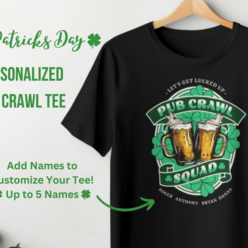 restaurant pub bar st patricks day pub crawl t shirt promotion