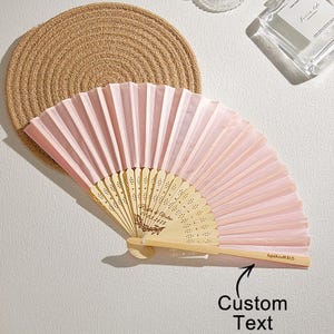 Personalized Engraved Wedding Bamboo Folding Fan, Custom Engraved Bamboo Fan for Wedding, Custom Wedding Events Bamboo Fan, Gift for Guests