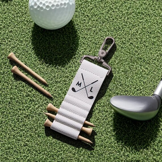 Personalized Initial Golf Bag Tag Tee Holder, Custom Golf