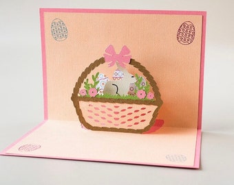 Easter Basket Pop up Card, Easter gift