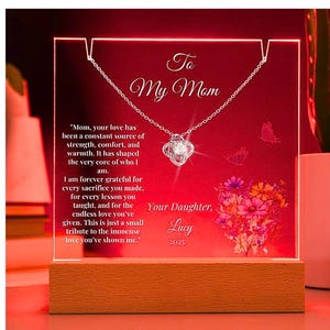 Personalisierte LED-Andenken Acryltafel-Bundle - Sentimentales Geschenk für Mamas Geburtstags- und Muttertagsgeschenk