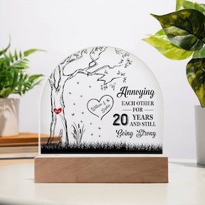 20th Anniversary Gift - Dome Acrylic Plaque-Gift for Husband, Gift for Wife, Gift For Soulmate