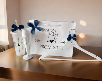 Personalised Prom Gift Set 2026, Prom Bag Hanger Cup and Flute Set, Custom Prom Keepsake Gift, Prom Accessories for Girls, Prom Night Gift