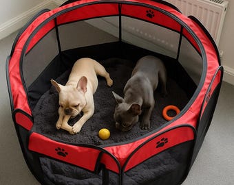 Portable Pet Playpen - For Dogs, Cats and Small Animals - Mesh, Soft Haven for Pets