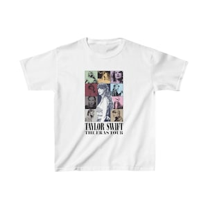 Kinderen The Eras Tour Taylor Swift T-shirt wit of grijs Unisex T-shirt afbeelding 1