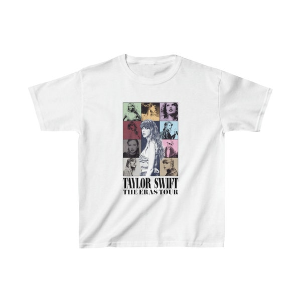 Kids The Eras Tour Taylor Swift T-Shirt White or Grey Unisex Tee