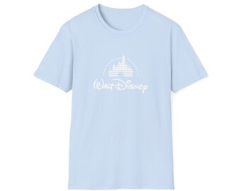 Original Walt Disney Logo Tee Black, Grey, Cream, Green, Blue, Navy Unisex Softstyle T-Shirt