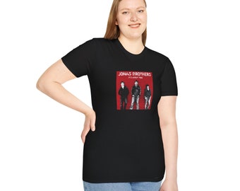 Jonas Brothers Classic It's About Time Album Unisex Softstyle wit, zwart of grijs T-shirt